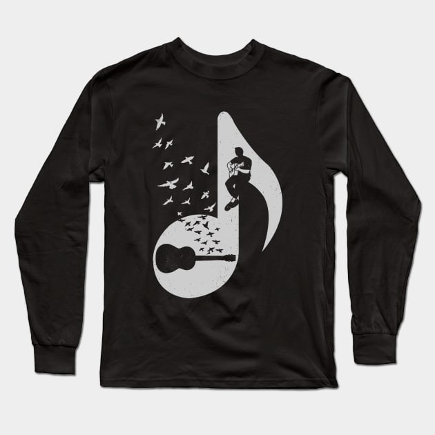 Musical note - Acoustic Guitar Long Sleeve T-Shirt by barmalisiRTB